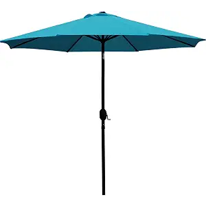 Sunnyglade 9' Patio Umbrella Outdoor Table Umbrella with 8 Sturdy Ribs (Blue)