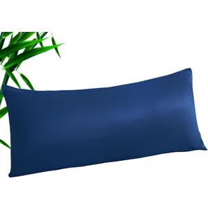 Body Cooling Pillow Cases Cover, Bamboo Rayon Pillowcases with Zipper Closure, Cool & Breathable Pillow Case for Hot Sleepers and Night Sweats, 20x54 inches, Deep Blue