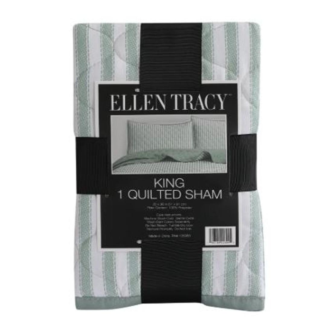 Ellen Tracy King 1 Quilted Sham 20x36 inches,  100%Polyester