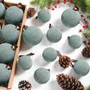 Lavwix 24 Pcs Velvet Christmas Balls Bulk, 3.15"/ 2.76"/ 2.36" Flocked Christmas Tree Ball Ornaments Xmas Decorative Hanging Ornaments for Xmas Tree Wreath Home Party Decor (Dusty Blue)