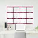 5 x 2026 Dry Erase Calendar  Large Yearly Wall calendar 2026, 38.2'' x 25.2'', 2-Side Reversible Calendar 2026, Vertical/Horizontal, Jan 2026  Dec 2026, 2026 Wall Calendar with Notes, Stickers - Red