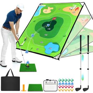 URUQ Golf Chipping Game with 6 x 6 FT Large Target Mat Training Set, 70 inches x 70 inches