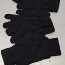 GLEDLOVES 3 Pairs Winter Magic Gloves Adults Warm Stretchy Unisex Black Men Women Teens Magic Knit Gloves- One Size Fits Most