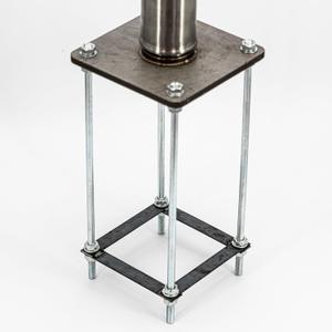 ShadeMart Reinforced Base Frame for Shade Sail Pole, Versatile Use for Soil, Deck, Concrete Surfaces Silver