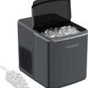 Frigidaire, Countertop Ice Maker, 26 lbs per Day – Fast Bullet Ice Making Machine with Touch Display, 9 Pieces in 7–15 Minutes, Portable Ice Machine for Home Kitchen, Office & RV, Grey