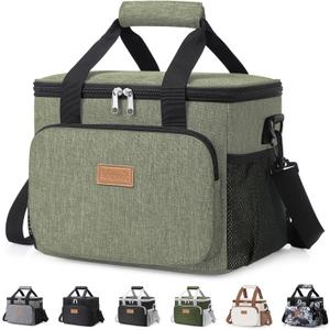 Lifewit Medium Lunch Bag, Insulated Lunch Box, Soft Cooler Cooling Tote for Adult Men Women, Dark Green 12-Can (9L)