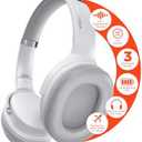 HyperGear Wireless Bluetooth Headphones - Foldable Dual Earphones, Flip Ear Cups Between Speaker and Headphone Mode for Comfort & Clear Sound, White
