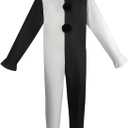 Kids Clown Costume for Kids 5Pack Jumpsuit Mask Gloves with Plastic Knife Outfit for Cosplay