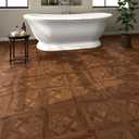 Peel and Stick Floor Tile 10-Pcs Cover 10 Sq.Ft, Vinyl Flooring Tiles 12 x 12 Matte Self Adhesive Flooring Stickers Waterproof Removable for Renter, Bathroom Living Room, Dark Brown