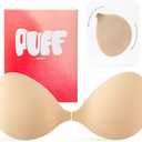 Invisible Strapless Sticky Bra Push up for Women, Adhesive Bra for Backless Dress, Cleavage Lift Nipple Covers (Nude)