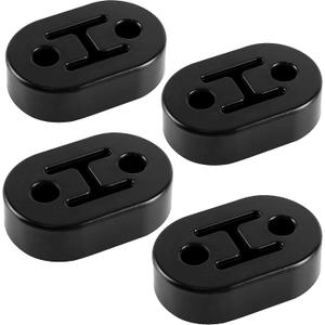 SINGARO Rubber Exhaust Hanger, Muffler Exhaust System, Heavy Insulator Support Bushing Installation, 2 Holes 0.47 Inch, High-Density Tailpipe Damping Hanger (4PCS Black)