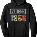 Vintage 1956 Birthday Pullover Hoodie, Medium