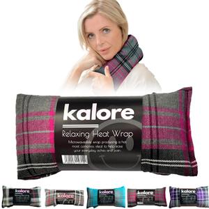 Microwavable Heating Pads for Winter Warmth, Back, Stomach & Head Comfort – Kalore Soft Cotton Tartan Neck Wrap – Even Heat Distribution Hot Compress Bag – Wheat Heat Pad XL – Unscented – Pink