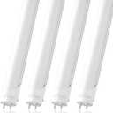 JESLED T8 4FT LED Type A+B Light Bulbs, 24W 3000LM 5000K Daylight White, Plug and Play or Ballast Bypass, 4 Foot Flourescent Tube Replacement, ETL Listed, Dual-end, Frosted, Warehouse Lights 4Pack (4 Count (Pack of 1))