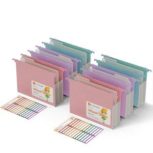 Extra Capacity Hanging File Folders, 3.15" Reinforced Wheat Straw Expanding Hanging Folder Letter Size, Heavy Duty for Filing Cabinets, File Organizer for Office & Home-6 Packs