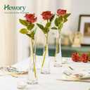 Hewory Glass Bud Vases for Centerpieces Set of 36, Handmade Modern Clear Small Skinny Decorative Single Flower Vase, Minimalist Slim Floral Vase for Home Wedding Party Events Table Decor, 9.64"