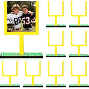 8 Pcs Football Goal Post Table Centerpieces Football Party Decorations 4 x 6 Inch Wooden Photo Frame Rugby Goal Post Accessories for Table Centerpieces with Base for Sport Games Fans Birthday Supplies