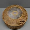 Plug in Pendant Light Paper Woven Rattan Hanging Lights Boho Hanging Lamp Rustic Farmhouse Pendant Lights for Kitchen Dining Room Bedroom Entryway, with 3-Way Dimmable Bulb (Woven-2)