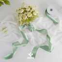 MEEDEE Sage Satin Ribbon 2 Inch Light Green Ribbon Double Faced Satin Ribbons by 25 Yards Silk Luxurious Green Ribbons for Crafts, Cake Decoration, Weddings, Flower Bouquet