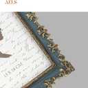 AELS 5x7 Inch Vintage Picture Frame, Elegant Antique Photo Frames with Glass Front, Photo Display, Tabletop Wall Hanging, Gift Ideas, Vine Pattern, Gold and Blue