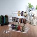 Acrylic Bracelet Holder with 3 Tier Jewelry Organizer Stand Racks, Acrylic Necklace Holder Display Stylish Crystal Bangle Bracelet Holder for Selling,Invisible Detachable Watch Holder