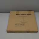 Hand Towel Holder Stand, Bathroom Hand Towel Rack with Weighted Base, T-Shape Standing Towel Racks, Farmhouse Countertop Towel Stand for Kitchen Counter, Rustic Black Brown