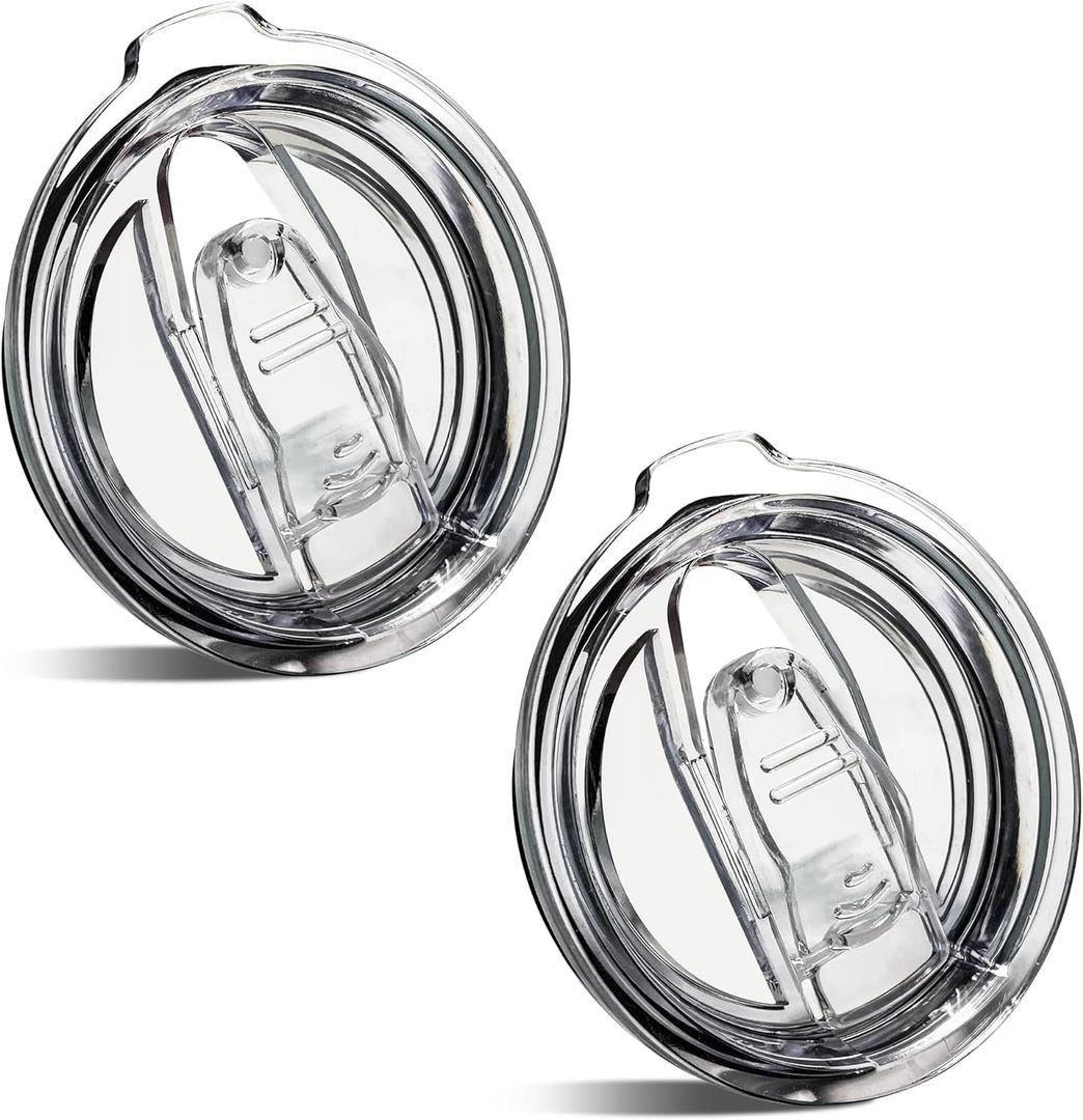 20oz Tumbler Replacement Lids Spill Proof Splash Resistant Lids Covers for 3.25in Cup Mouth Compatible with Classic Stainless Steel Tumblers YETI Rambler Atlin, Beast Juro SUNWILL Cup (2 Pack)