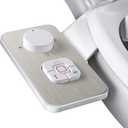 SAMODRA Bidet Attachment, Non-Electric Cold Water Bidet Toilet Seat Attachment with Pressure Controls, Retractable Self-Cleaning Dual Nozzles for Frontal & Rear Wash - Brushed Nickel