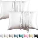 100% Silk Pillowcase for Hair and Skin Toddler Size 2 Pack Mulberry Silk Pillow Case 13 x 18 Inches Highest 6A Silk Kids/Travel Pillow Cover Soft Breathable Cooling with Hidden Zipper, White
