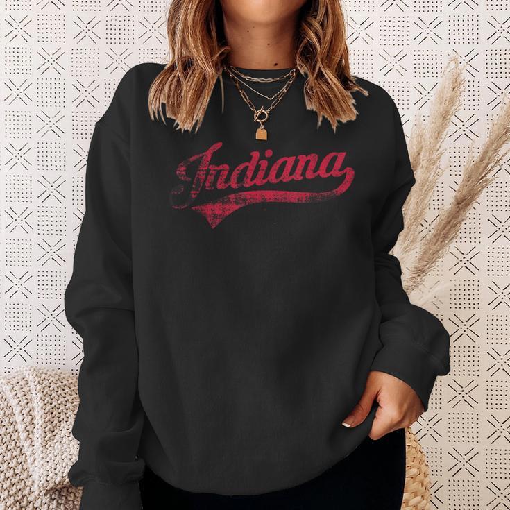 Vintage Indiana Hoosier State Distressed Pride Apparel Hoody, Large