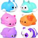 Cat Squishies Stress Balls for Adults Kids: 6PCS Jumbo Animal Squishies Slow Rising Fidget Sensory Toys Classroom Prizes Party Favors Valentines Gifts Easter Goodie Bags Christmas Stocking Stuffers