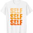 Orange Self-ish X 3 Orange Color Graphic Orange Vibes Only T-Shirt (XL, White)
