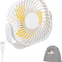 Fan Compatible with Slumberpod Blackout Sleep Tent, USB Small Desk Fan, 2 Speed 360Rotate, Portable and Lightweight Compatible with Blackout Tent Mesh Pocket, Smooth Air Circulation for Sleeping