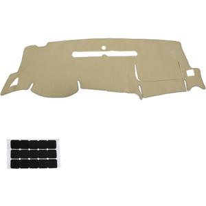 AOUTTUOA Dashboard Dash Cover Pretector Mat Carpet Beige Tan Compatible with Chevy Chevrolet Silverado 1500 LT/WT 2500 HD 3500 HD GMC Sierra 2007 2008 2009 2010 2011 2012 2013