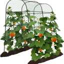 Garden Arch Trellis for Climbing Plants Outdoor 7.2 ft Height Large Tunnel Trellis Support for Vegetables Plant Cucumber Trellis for Garden Raised Bed, Black