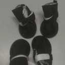 GabeFish Puppy Cute Cozy Warm Anti Slip Winter Boots for Dogs Pets Cats Thicken Fleece Snow Shoes Black X-Large