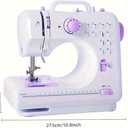 Mini Sewing Machine for Beginners & Kids, Portable Sewing Machine with 12 Stitches, Extension Table & Foot Pedal | Maquina de Coser Portatil for Adults, DIY & Household Repair (Purple)