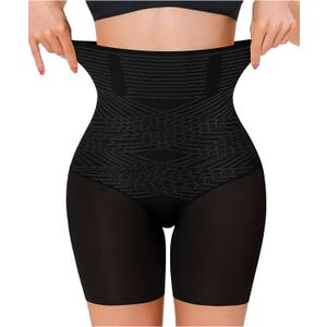 Gotoly Shapewear Tummy Control High Waist Butt Lifting Shapewear Seamless Body Shaper Thigh Slimmer (Large, Black)