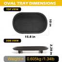 Wooden Decorative Tray for Home Decor, Beaded Black Oval Tray Decor for Coffee Table, Rustic Wood Serving Trays Farmhouse Centerpieces for Living Room Kitchen Counter (Black Oval)