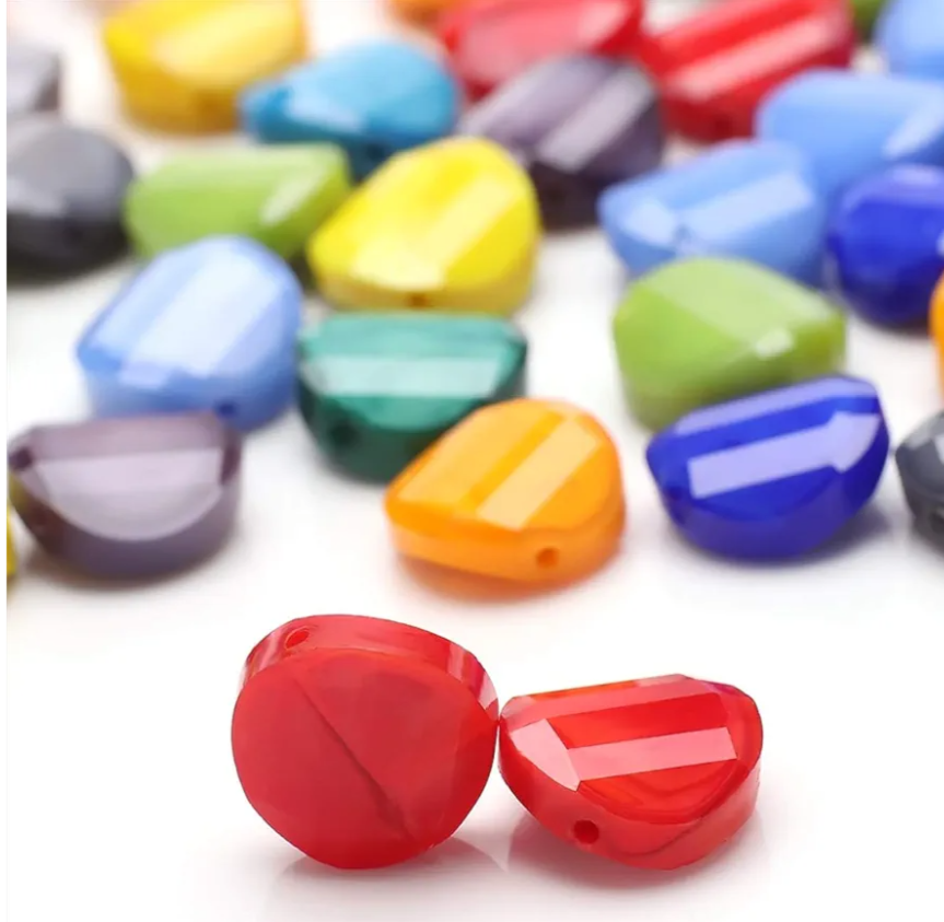 Glass Beads for Jewelry Making Adults – 14MM Faceted Shaped Beads, 70Pcs Colorful Crystal Beads for DIY Necklaces, Bracelets, Earrings, and DIY Crafts