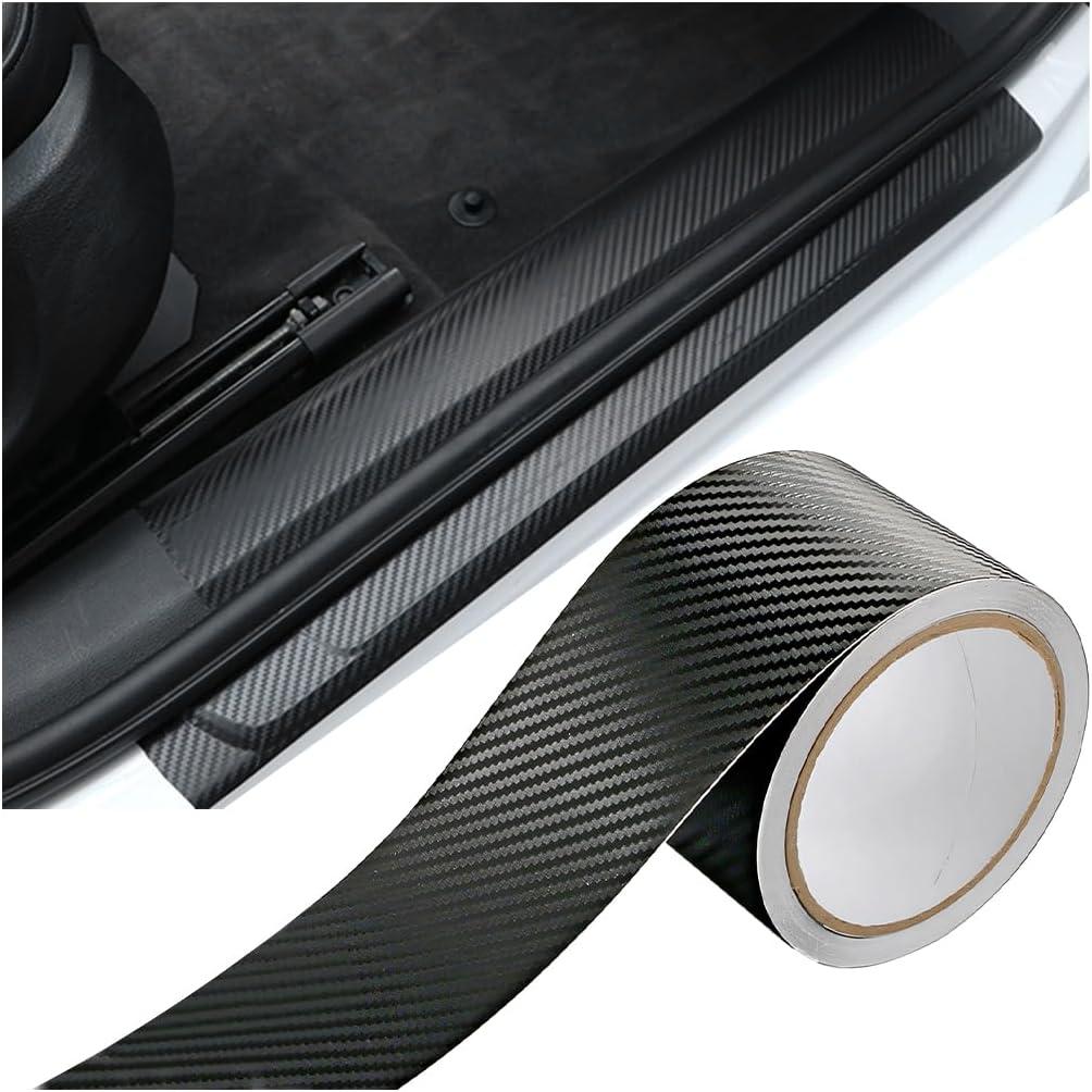 Carbon Fiber Car Tape Roll, 32Ft Air-Release Vehicle Adhesive Wrap Strip, Anti-Scratch Automotive Detailing Protective Tape Sticker Accessories, Universal for SUV, Sedan, Truck (32FT X 2.76in)