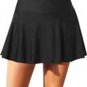 Tempt Me Women High Waisted Swim Skirt Tummy Control Swimsuit Bottom Bathing Suit Skirt with Panty  (X-Small, Black)