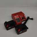 2PACKS 5.0Ah 18V Lithium Battery and Charger for Milwaukee M18 Battery 48-11-1820 Cordless Power Tools Batteries, Capacity Output 5.0Ah