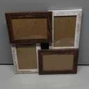 4x6 Collage Picture Frames, Multi Family Photo Frame with Real Glass, Displays Four 4x6 Photo, Wall Decor Wall Hanging or Tabletop, Distressed White+Rustic Brown