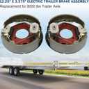 12-1/4" X 3-3/8" (12.25" X 3.375") Electric Trailer Brake Assembly Pair for 8000 LBS (8K) Trailer Axles Left and Right Electric Trailer Brakes