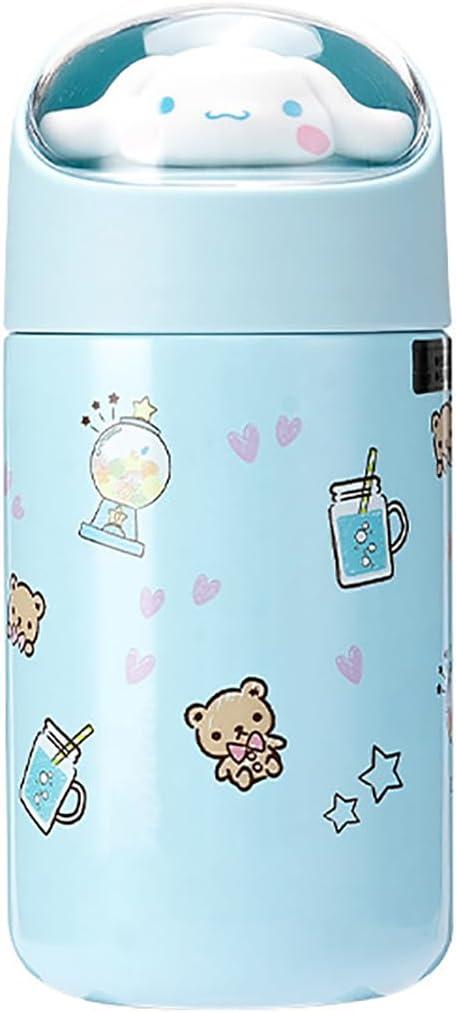 Anime Water Bottle Cute Water Bottle Stainless Steel Vacuum Insulated Coffee Mug Coffee Travel Mug for Hot Drinks (9.5 Ounces, Blue)