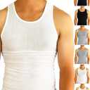 BROOKLYN VERTICAL Mens 6-Pack Tank Tops | Moisture-Wicking Ribbed Lightweight Undershirts (XX-Large, Multi)