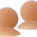 VOCH GALA Nipple Covers 2 Pairs-Seamless and Sheer Adhesive Silicone Nipple Pasties for Women Reusable, Sticky Breast Petals (Medium (Fits A-C Cups), Caramel)