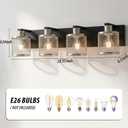 Bathroom Light Fixtures Brushed Nickel Vanity Lights 4 Lights Farmhouse Bathroom Vanity Light Vintage Design Wall Sconces Lighting for Mirror Attic Corridor Cellar Wall Lamps