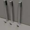 Shower Door Hooks 10 in, Shower Hooks for Towels, Heavy Duty Drilling-Free Extended Towel Hooks for Bathroom Frameless Glass Door, Over The Door Towel Hooks 3 Packs Silver